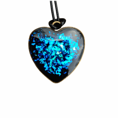 Blue Heart -Shungite Pendant Powerful EMF Protection